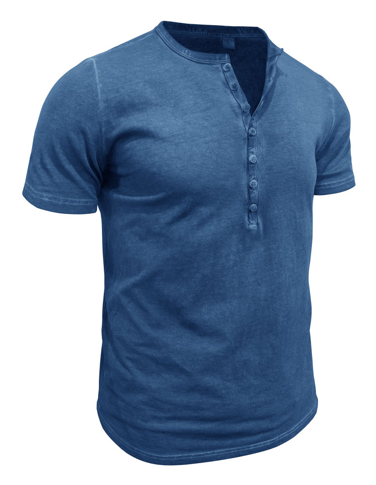Mens Short Sleeve Henley Shirts Summer Cotton T-Shirt Casual Basic Button Tshirt Classic Solid Tee Shirt Tops
