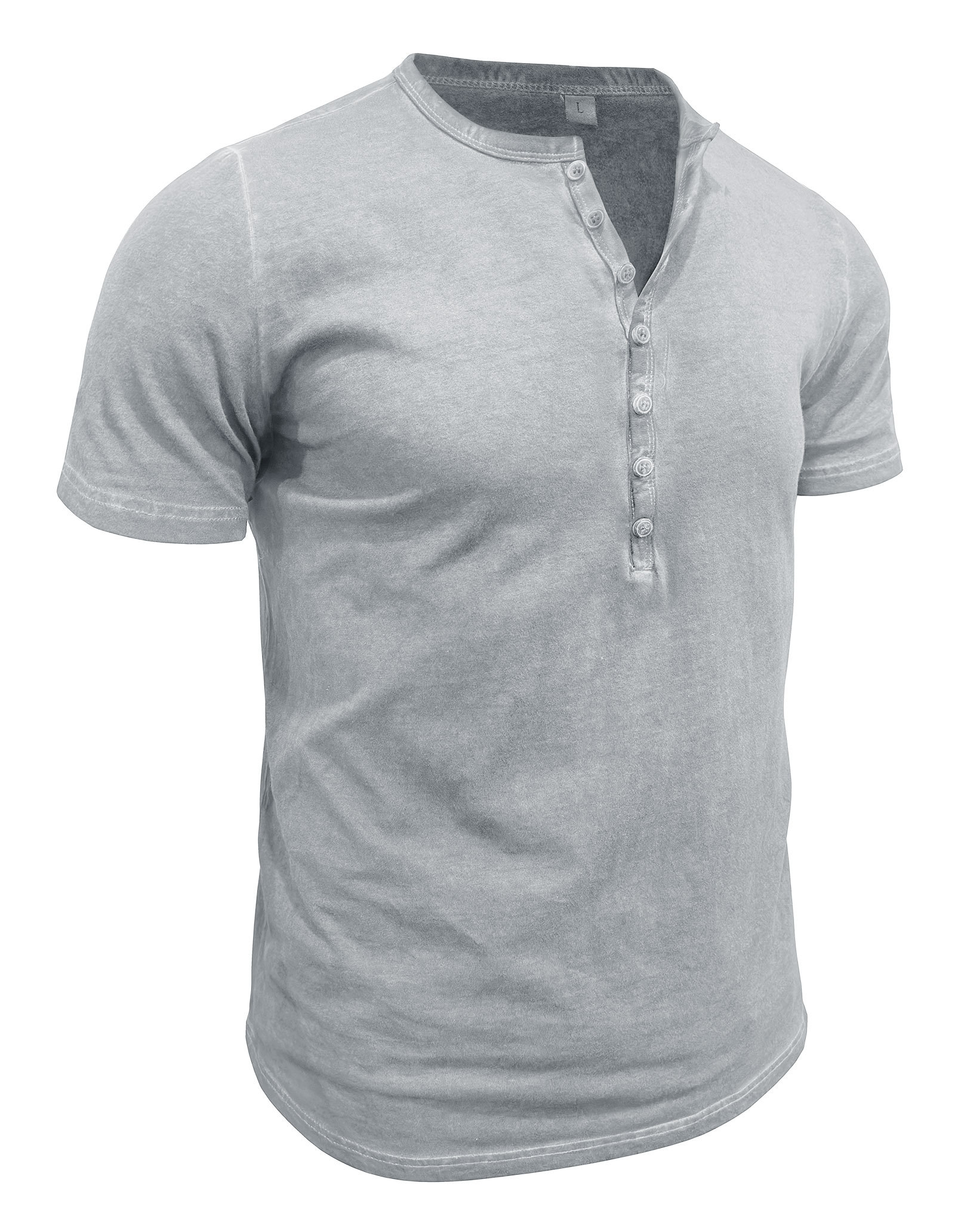 Mens Short Sleeve Henley Shirts Summer Cotton T-Shirt Casual Basic Button Tshirt Classic Solid Tee Shirt Tops