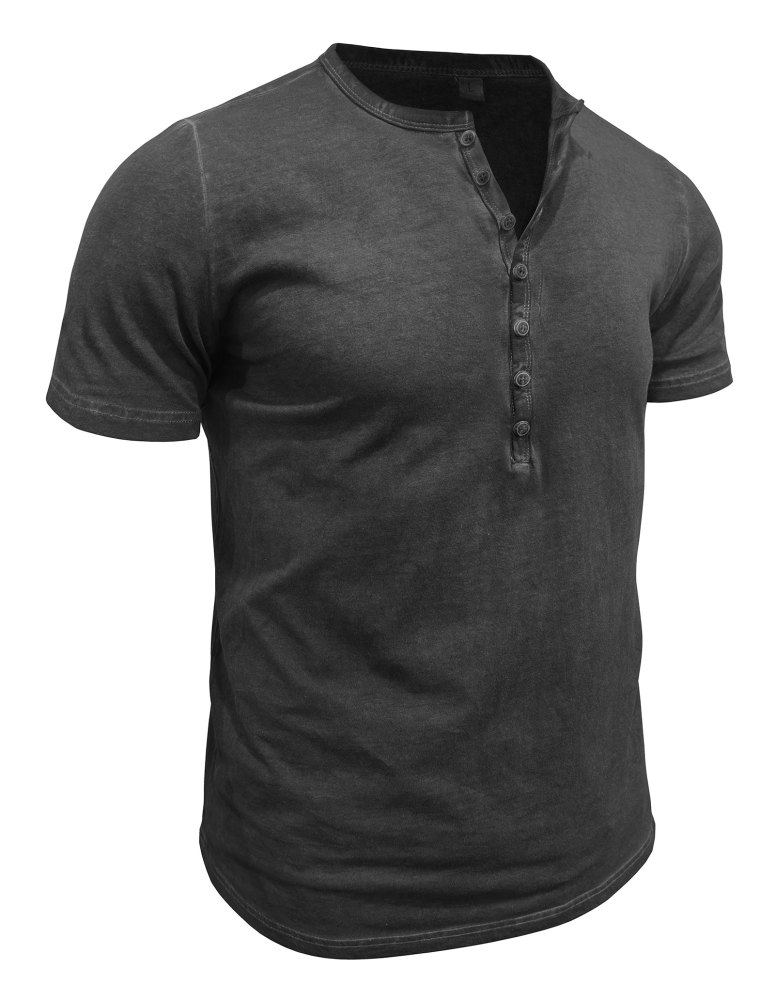 Mens Short Sleeve Henley Shirts Summer Cotton T-Shirt Casual Basic Button Tshirt Classic Solid Tee Shirt Tops