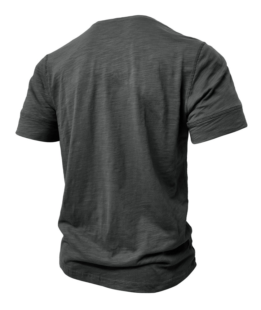Mens Henley Shirts Cotton Short Sleeve T-Shirt Casual Basic ButtonTee Shirt Tops Summer Classic Solid Tshirt