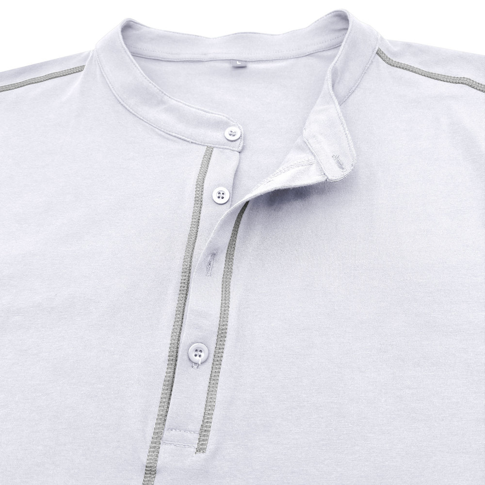 Mens Long Sleeve Henley Shirts Casual Classic Cotton T-Shirt Lightweight Button Tshirts Solid Basic Tee Shirt Tops