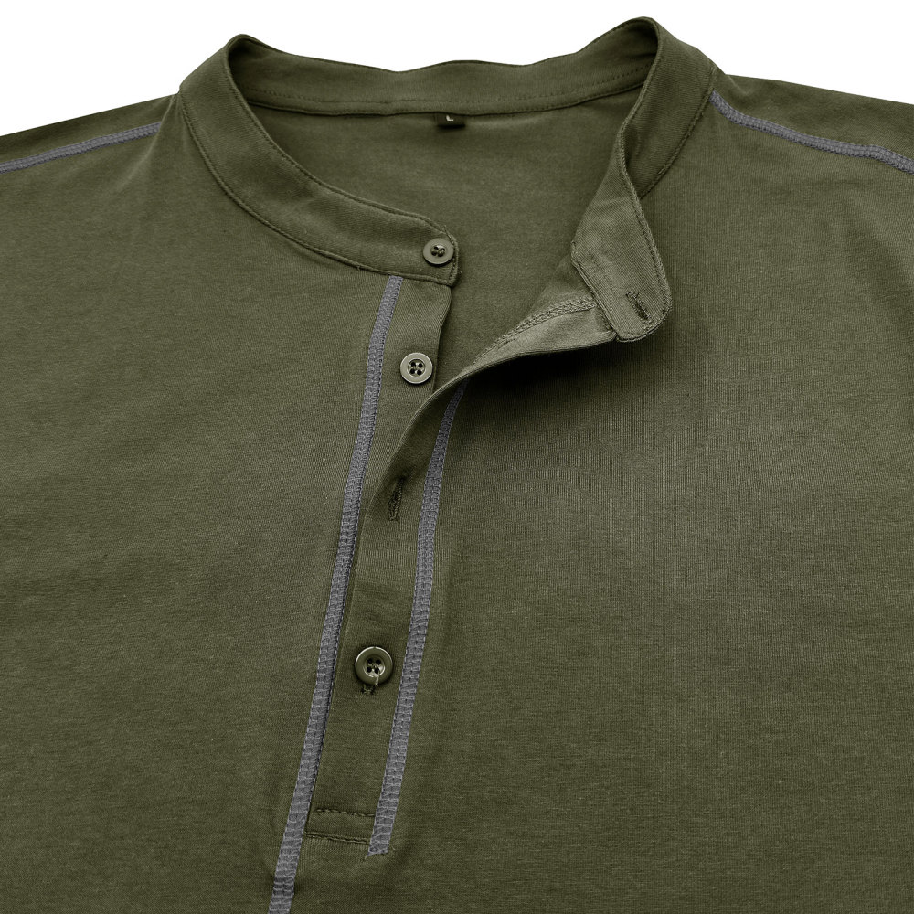 Mens Long Sleeve Henley Shirts Casual Classic Cotton T-Shirt Lightweight Button Tshirts Solid Basic Tee Shirt Tops