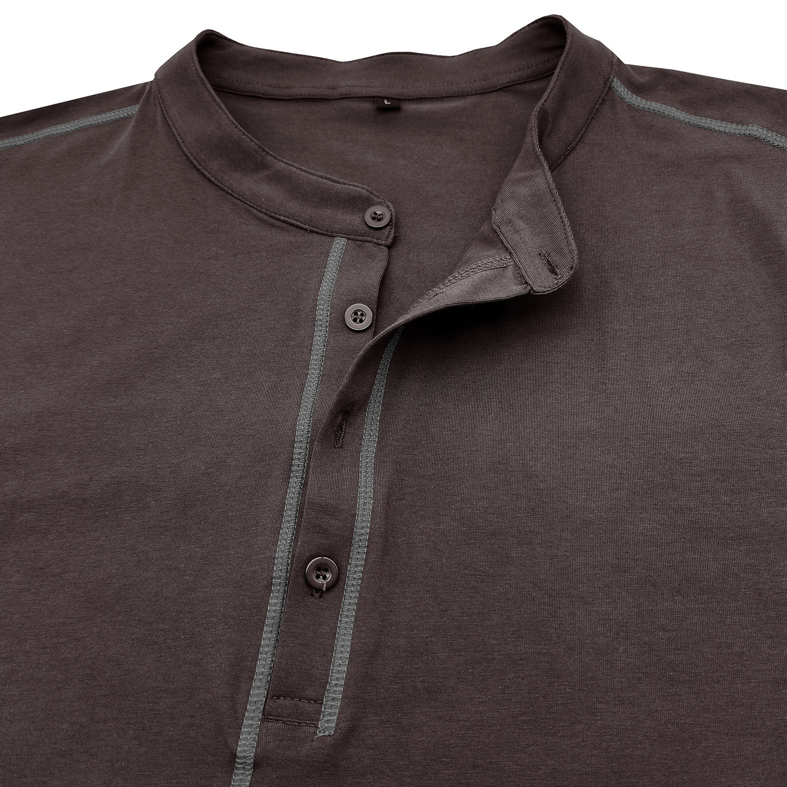 Mens Long Sleeve Henley Shirts Casual Classic Cotton T-Shirt Lightweight Button Tshirts Solid Basic Tee Shirt Tops