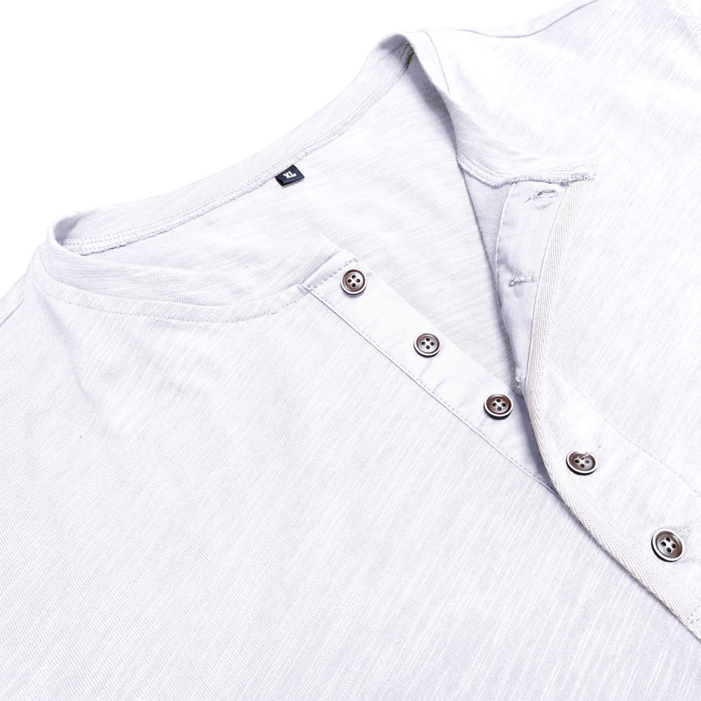 Mens Henley Shirts Cotton Short Sleeve T-Shirt Casual Basic ButtonTee Shirt Tops Summer Classic Solid Tshirt