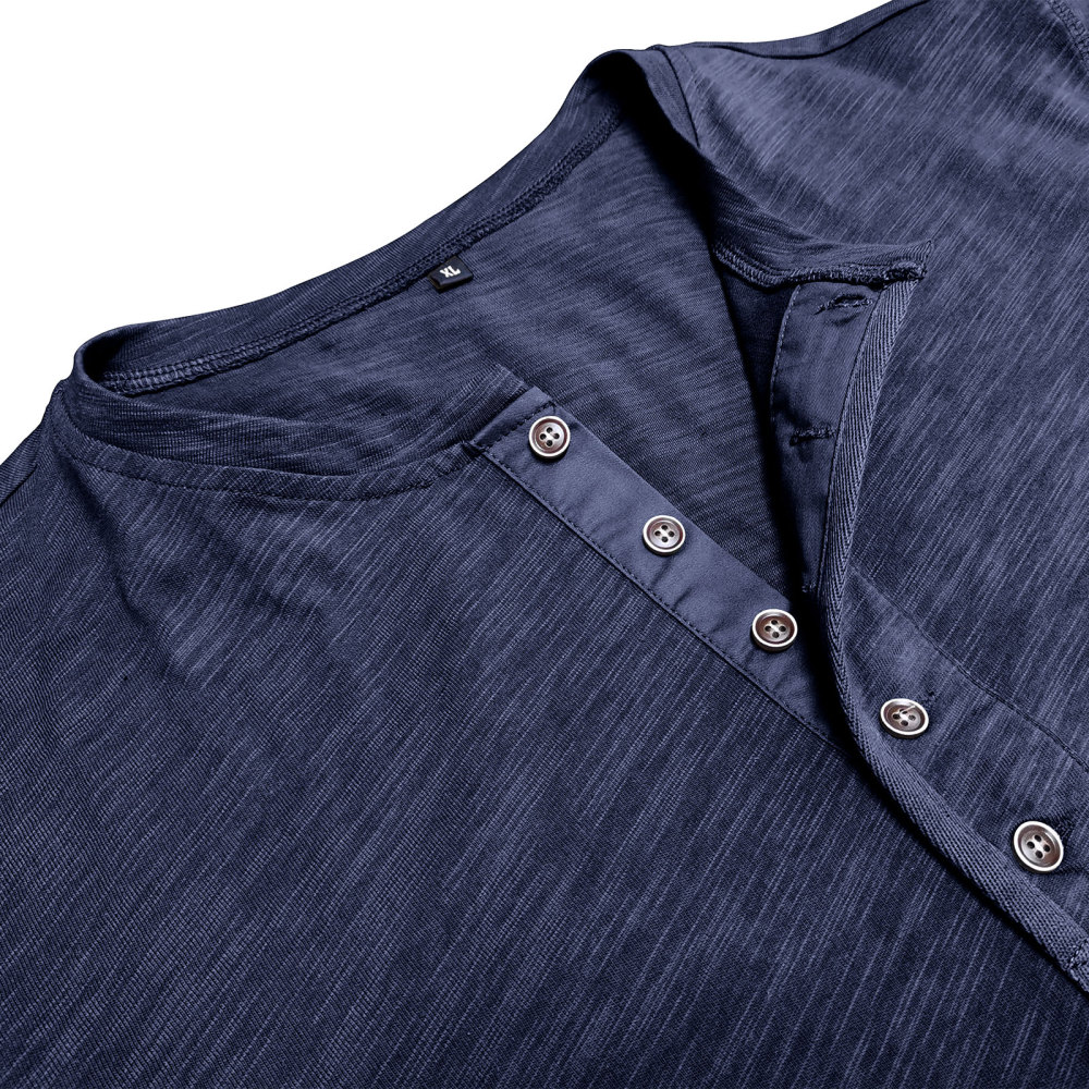 Mens Henley Shirts Cotton Short Sleeve T-Shirt Casual Basic ButtonTee Shirt Tops Summer Classic Solid Tshirt