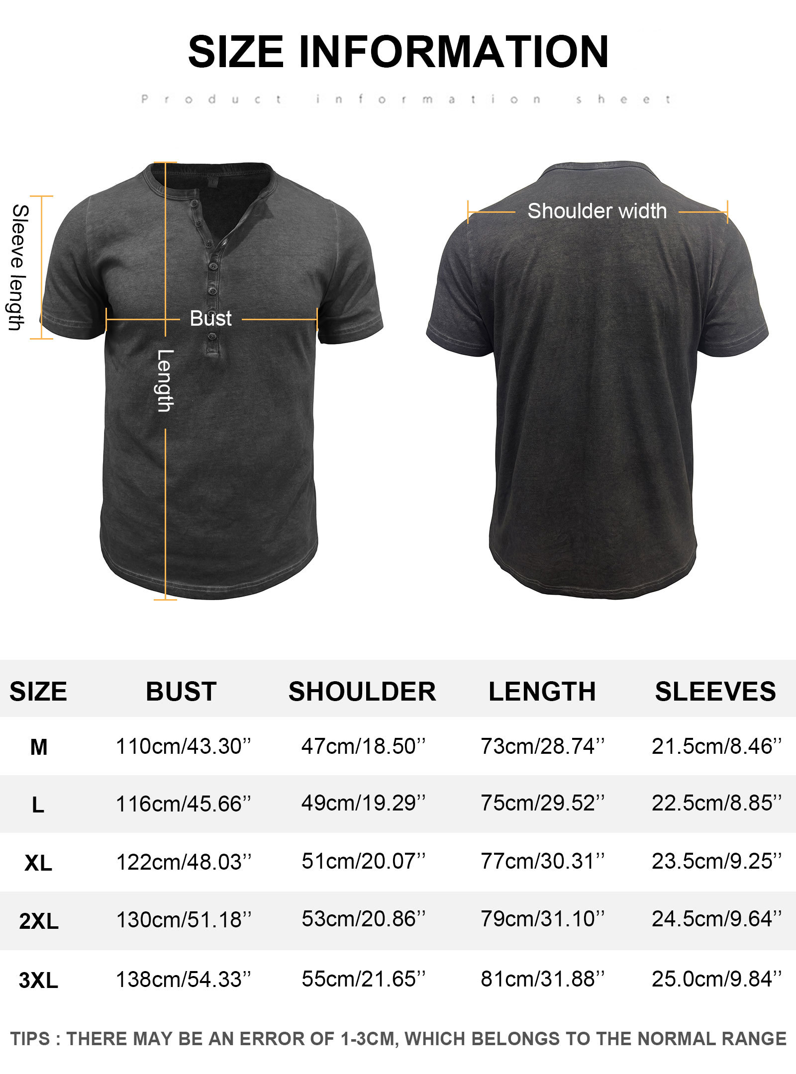 Mens Short Sleeve Henley Shirts Summer Cotton T-Shirt Casual Basic Button Tshirt Classic Solid Tee Shirt Tops