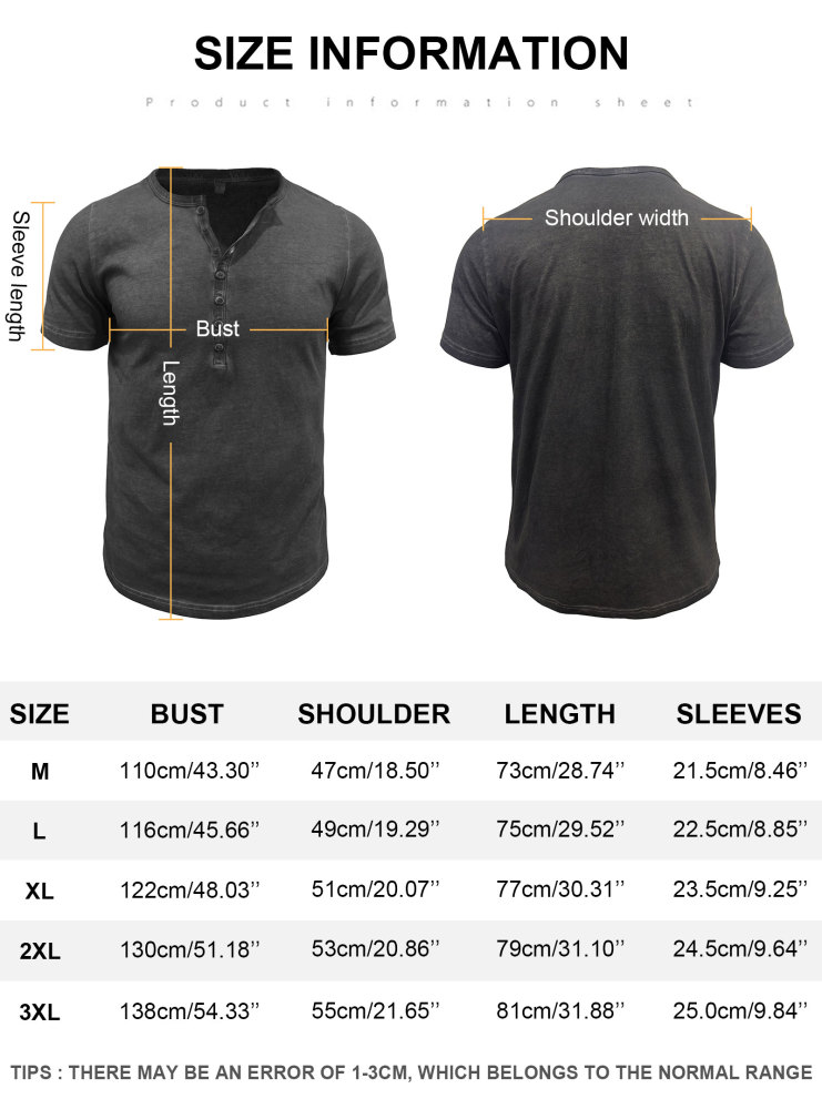 Mens Short Sleeve Henley Shirts Summer Cotton T-Shirt Casual Basic Button Tshirt Classic Solid Tee Shirt Tops