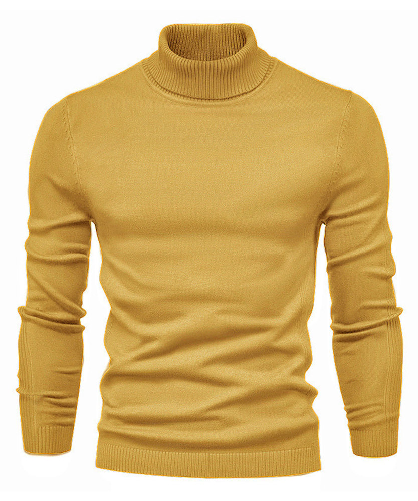 Men's Knit Pullover Slim Fit Winter Wool Blend Turtleneck Sweater Autumn Casual Long Sleeve Shirts Warm Knitted Sweaters