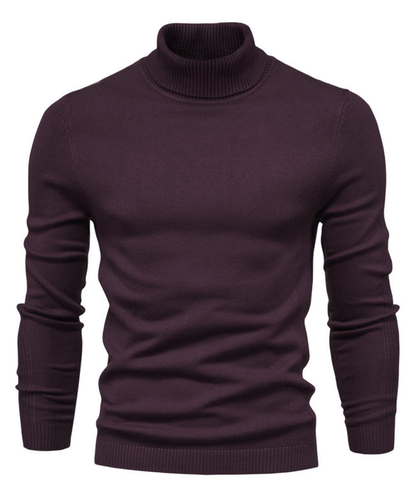Men's Knit Pullover Slim Fit Winter Wool Blend Turtleneck Sweater Autumn Casual Long Sleeve Shirts Warm Knitted Sweaters