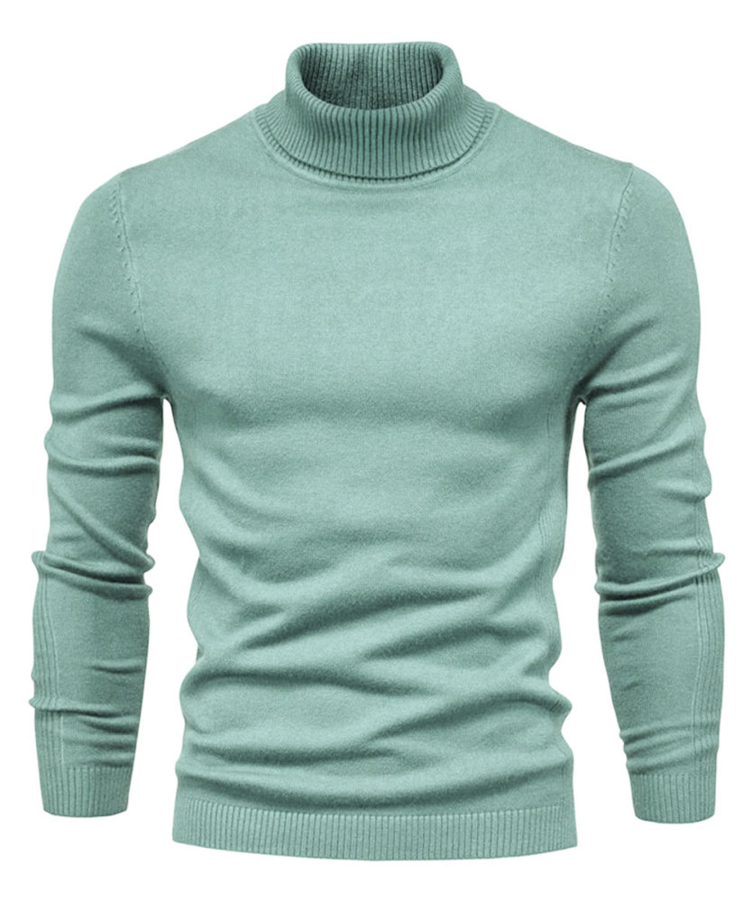 Men's Knit Pullover Slim Fit Winter Wool Blend Turtleneck Sweater Autumn Casual Long Sleeve Shirts Warm Knitted Sweaters