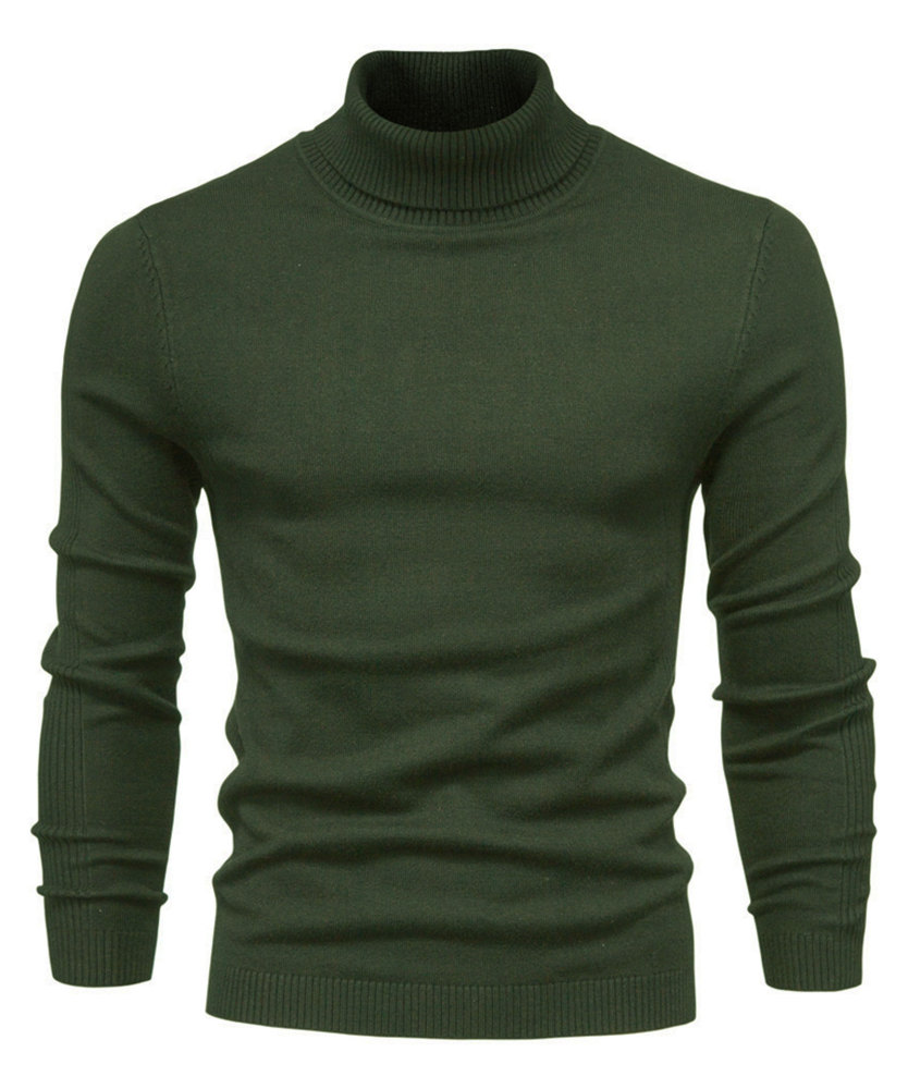 Men's Knit Pullover Slim Fit Winter Wool Blend Turtleneck Sweater Autumn Casual Long Sleeve Shirts Warm Knitted Sweaters