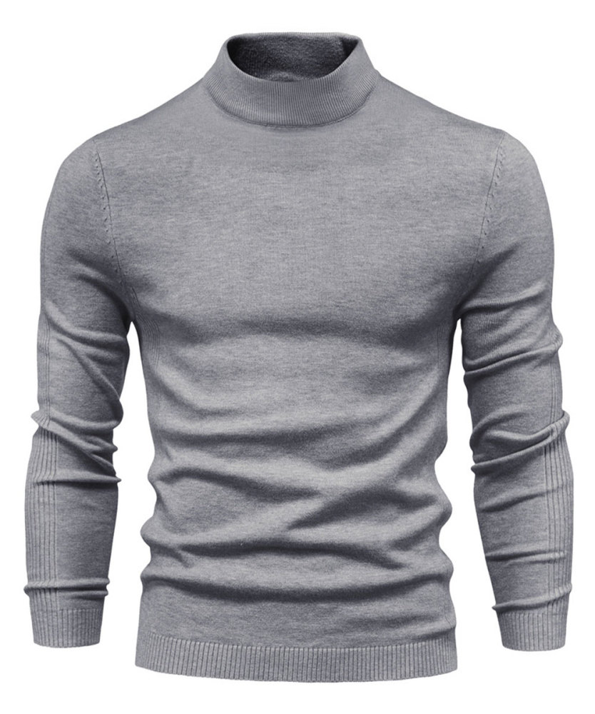 Men's Knit Pullover Slim Fit Winter Wool Blend Stand Collar Sweater Autumn Casual Long Sleeve Shirts Warm Knitted Sweaters