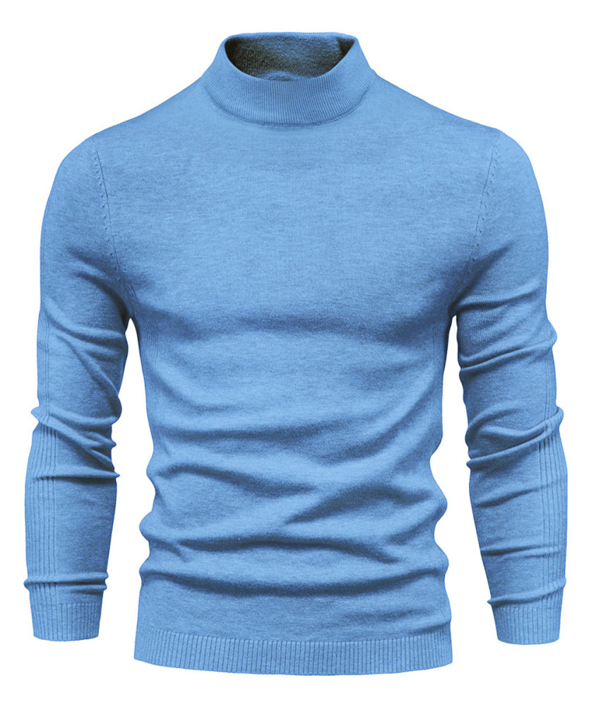 Men's Knit Pullover Slim Fit Winter Wool Blend Stand Collar Sweater Autumn Casual Long Sleeve Shirts Warm Knitted Sweaters