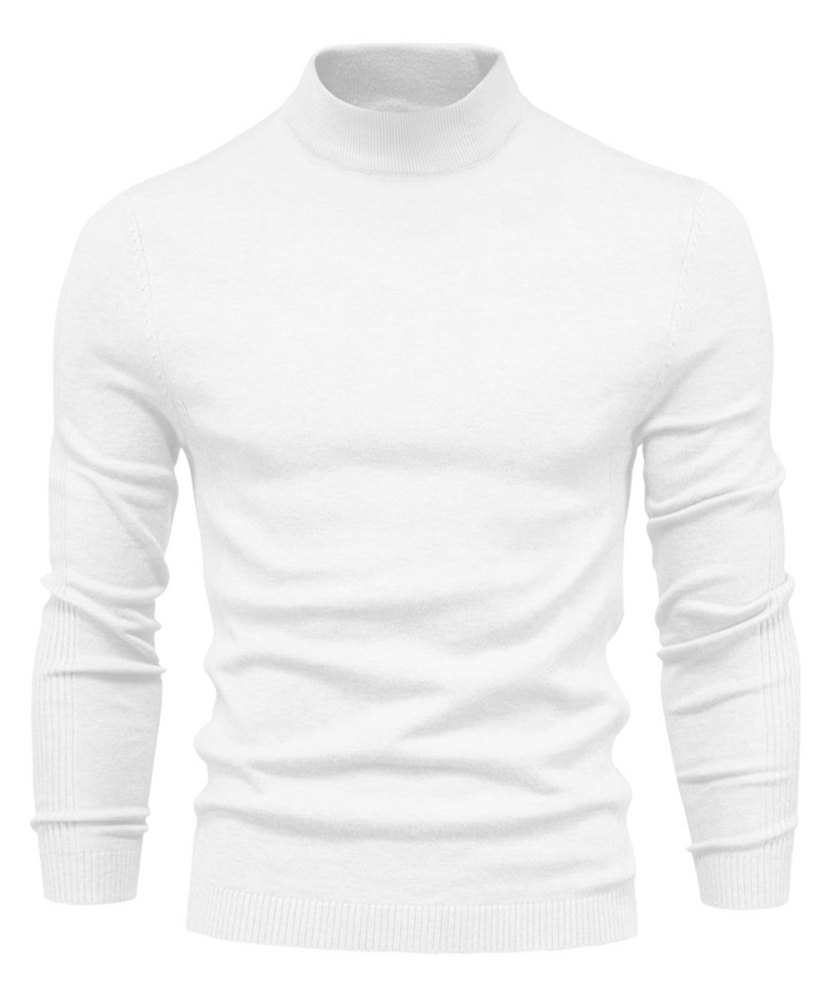 Men's Knit Pullover Slim Fit Winter Wool Blend Stand Collar Sweater Autumn Casual Long Sleeve Shirts Warm Knitted Sweaters