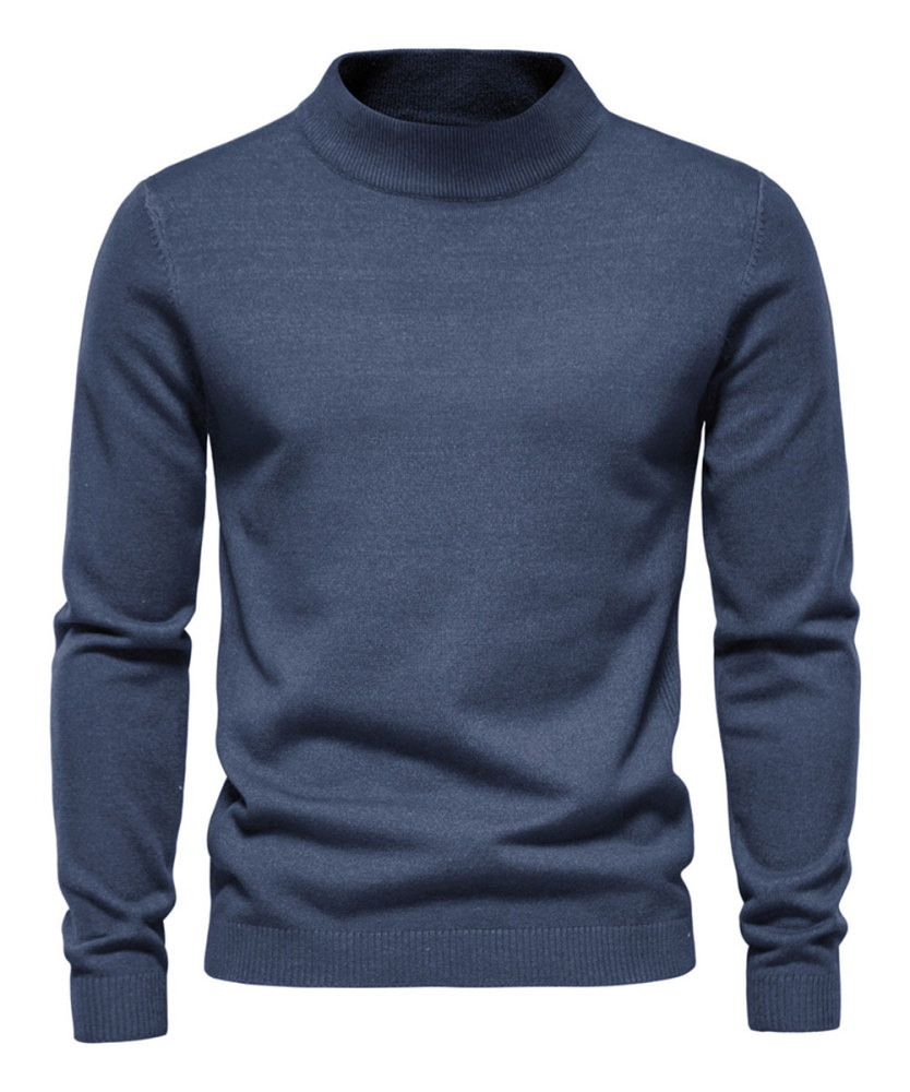 Men's Knit Pullover Slim Fit Winter Wool Blend Stand Collar Sweater Autumn Casual Long Sleeve Shirts Warm Knitted Sweaters