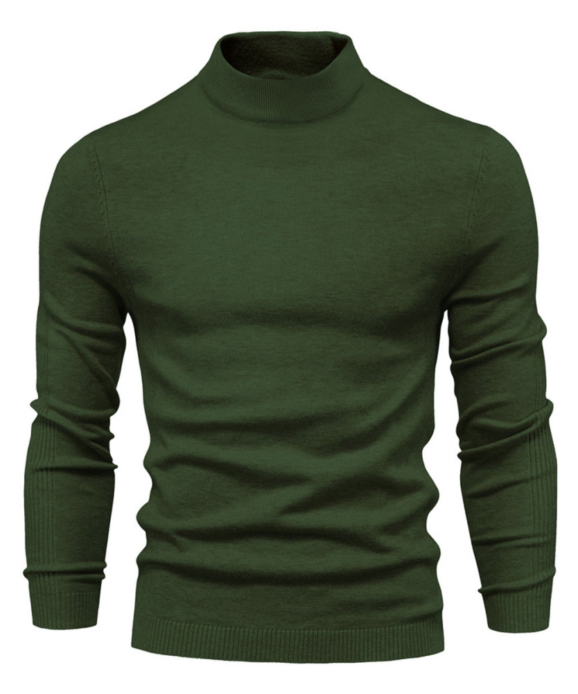 Men's Knit Pullover Slim Fit Winter Wool Blend Stand Collar Sweater Autumn Casual Long Sleeve Shirts Warm Knitted Sweaters