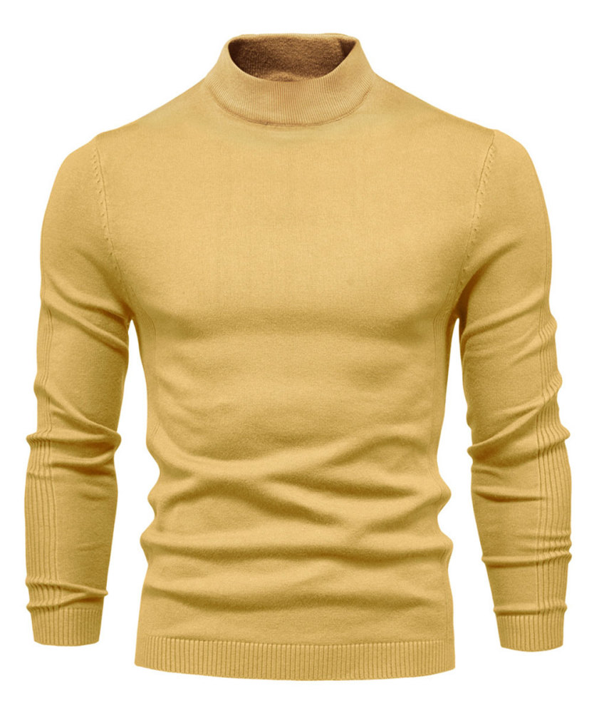 Men's Knit Pullover Slim Fit Winter Wool Blend Stand Collar Sweater Autumn Casual Long Sleeve Shirts Warm Knitted Sweaters