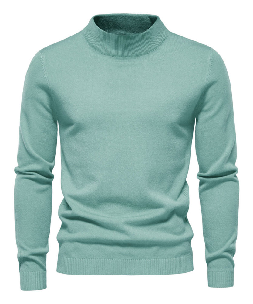 Men's Knit Pullover Slim Fit Winter Wool Blend Stand Collar Sweater Autumn Casual Long Sleeve Shirts Warm Knitted Sweaters