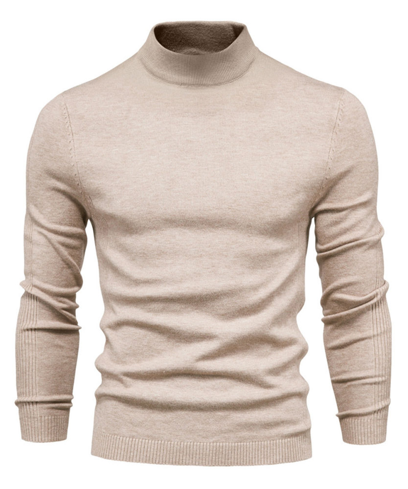 Men's Knit Pullover Slim Fit Winter Wool Blend Stand Collar Sweater Autumn Casual Long Sleeve Shirts Warm Knitted Sweaters
