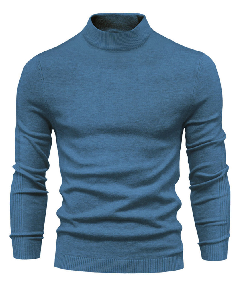 Men's Knit Pullover Slim Fit Winter Wool Blend Stand Collar Sweater Autumn Casual Long Sleeve Shirts Warm Knitted Sweaters