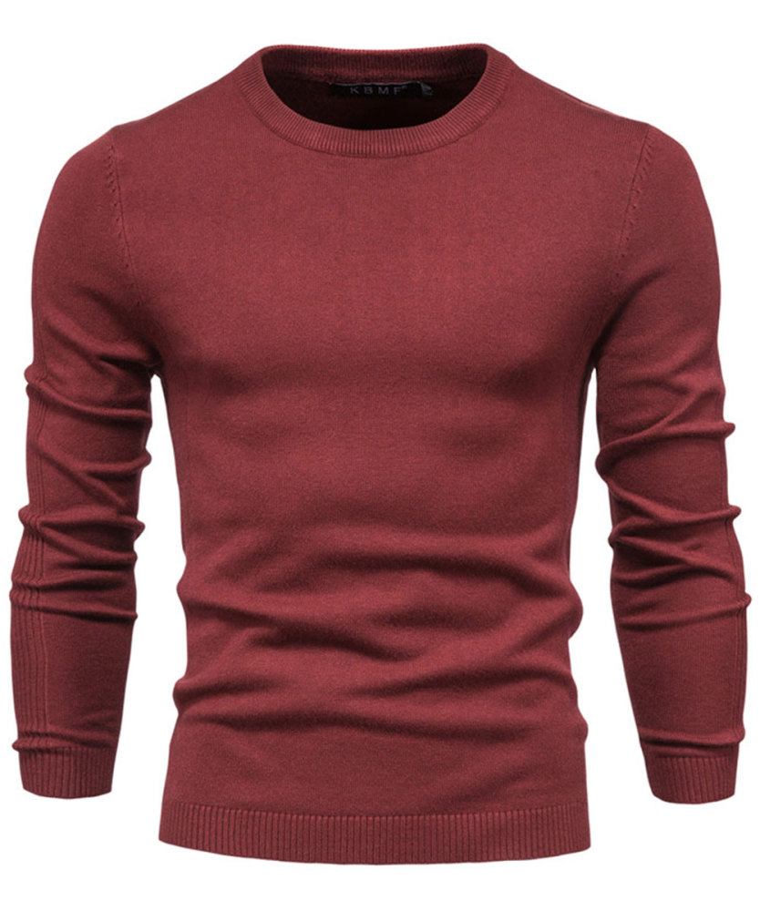 Men's Knit Pullover Slim Fit Winter Wool Blend Crew Neck Sweater Autumn Casual Long Sleeve Shirts Warm Knitted Sweaters