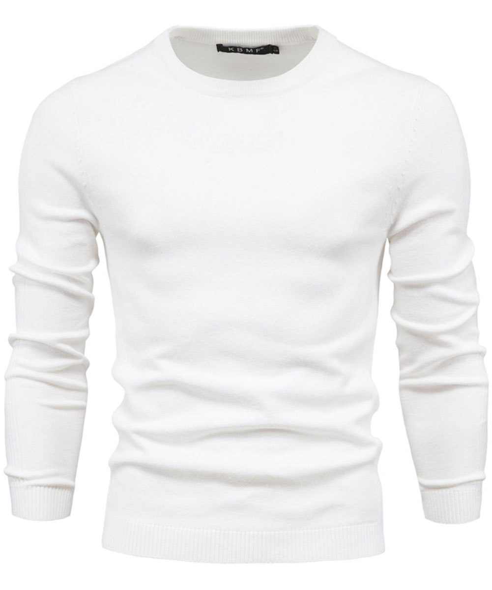 Men's Knit Pullover Slim Fit Winter Wool Blend Crew Neck Sweater Autumn Casual Long Sleeve Shirts Warm Knitted Sweaters