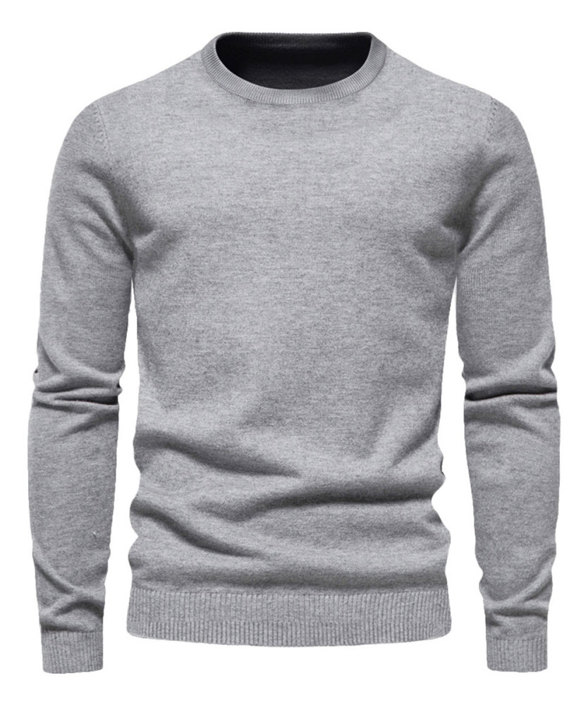 Men's Knit Pullover Slim Fit Winter Wool Blend Crew Neck Sweater Autumn Casual Long Sleeve Shirts Warm Knitted Sweaters