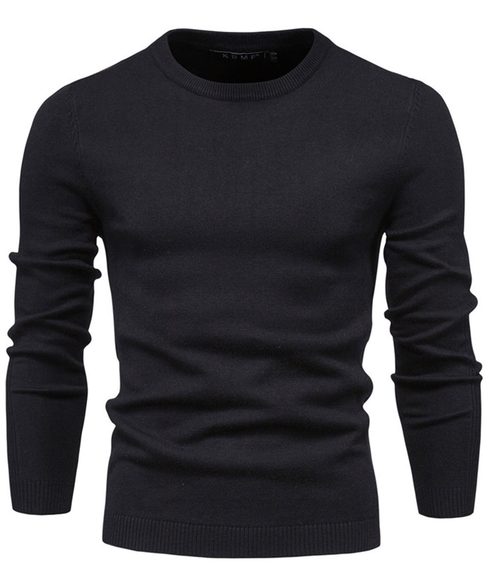 Men's Knit Pullover Slim Fit Winter Wool Blend Crew Neck Sweater Autumn Casual Long Sleeve Shirts Warm Knitted Sweaters