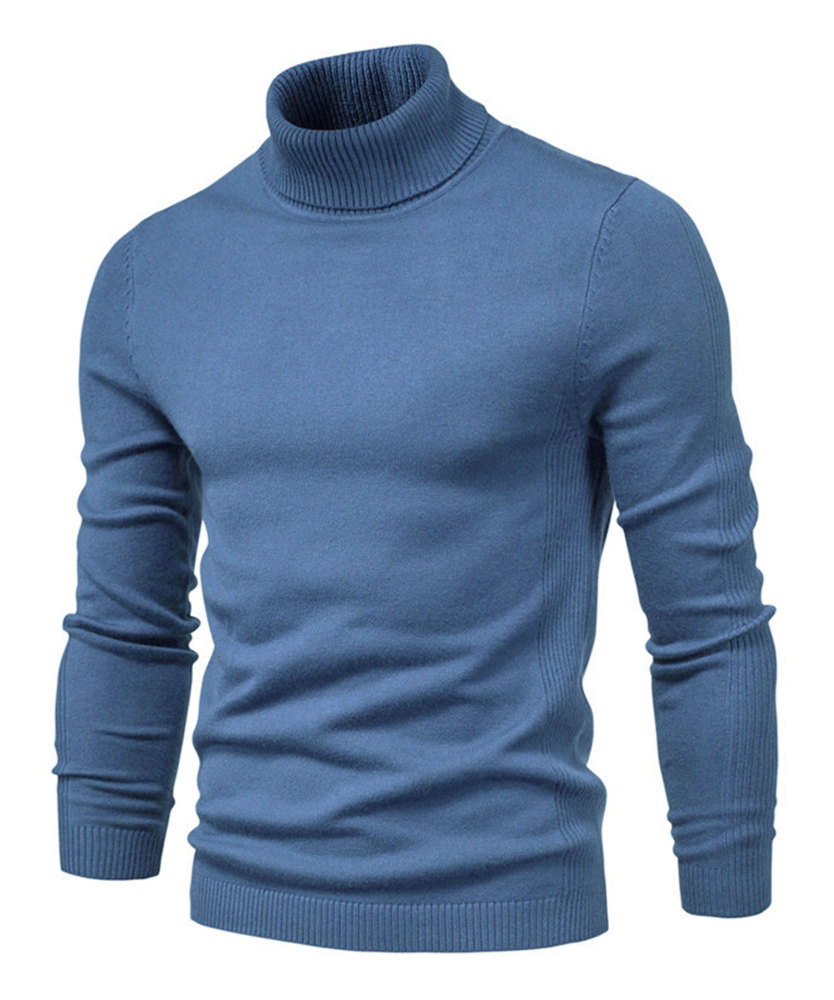 Men's Knit Pullover Slim Fit Winter Wool Blend Turtleneck Sweater Autumn Casual Long Sleeve Shirts Warm Knitted Sweaters