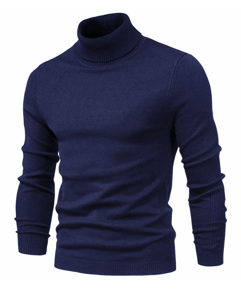 Men's Knit Pullover Slim Fit Winter Wool Blend Turtleneck Sweater Autumn Casual Long Sleeve Shirts Warm Knitted Sweaters