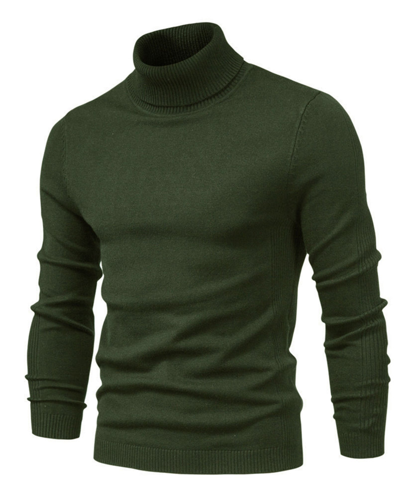 Men's Knit Pullover Slim Fit Winter Wool Blend Turtleneck Sweater Autumn Casual Long Sleeve Shirts Warm Knitted Sweaters