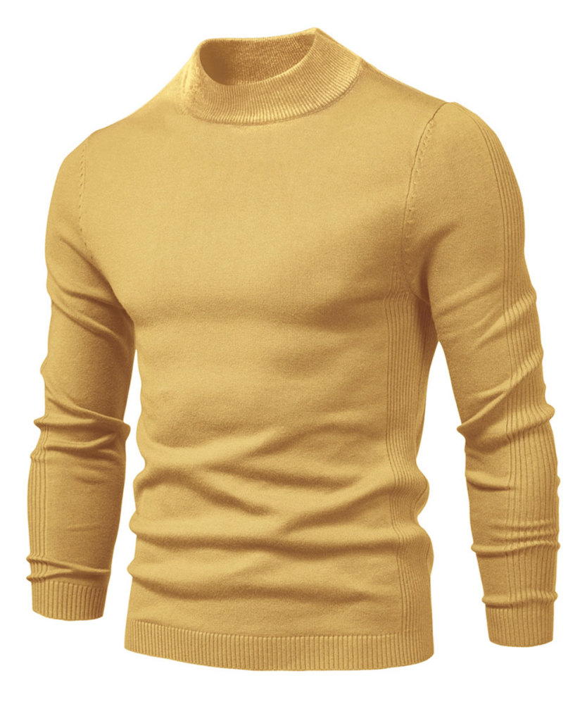 Men's Knit Pullover Slim Fit Winter Wool Blend Stand Collar Sweater Autumn Casual Long Sleeve Shirts Warm Knitted Sweaters