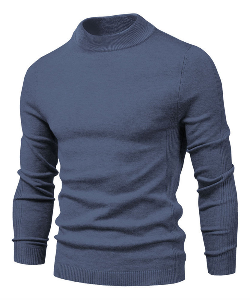Men's Knit Pullover Slim Fit Winter Wool Blend Stand Collar Sweater Autumn Casual Long Sleeve Shirts Warm Knitted Sweaters
