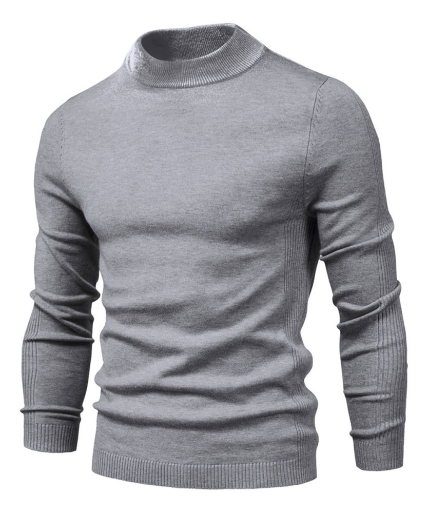 Men's Knit Pullover Slim Fit Winter Wool Blend Stand Collar Sweater Autumn Casual Long Sleeve Shirts Warm Knitted Sweaters