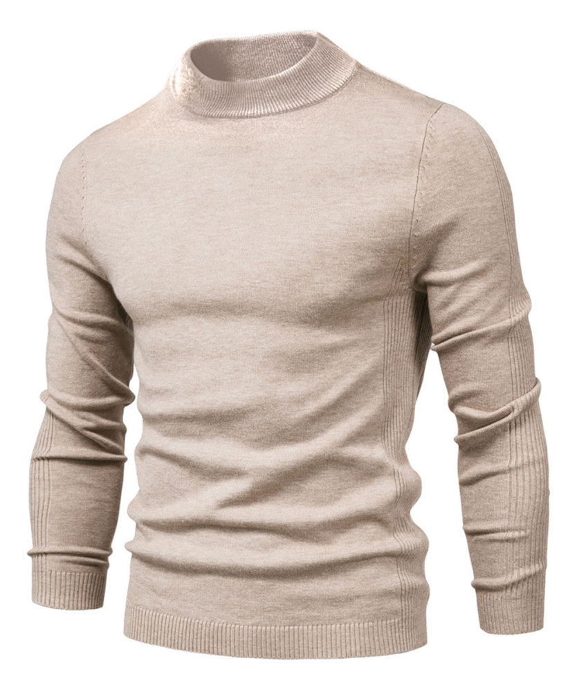 Men's Knit Pullover Slim Fit Winter Wool Blend Stand Collar Sweater Autumn Casual Long Sleeve Shirts Warm Knitted Sweaters