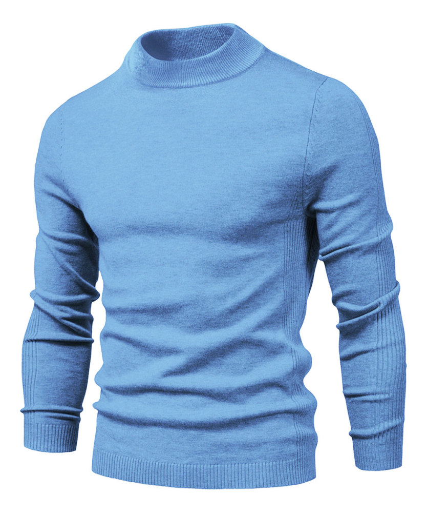 Men's Knit Pullover Slim Fit Winter Wool Blend Stand Collar Sweater Autumn Casual Long Sleeve Shirts Warm Knitted Sweaters