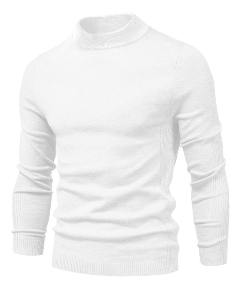 Men's Knit Pullover Slim Fit Winter Wool Blend Stand Collar Sweater Autumn Casual Long Sleeve Shirts Warm Knitted Sweaters