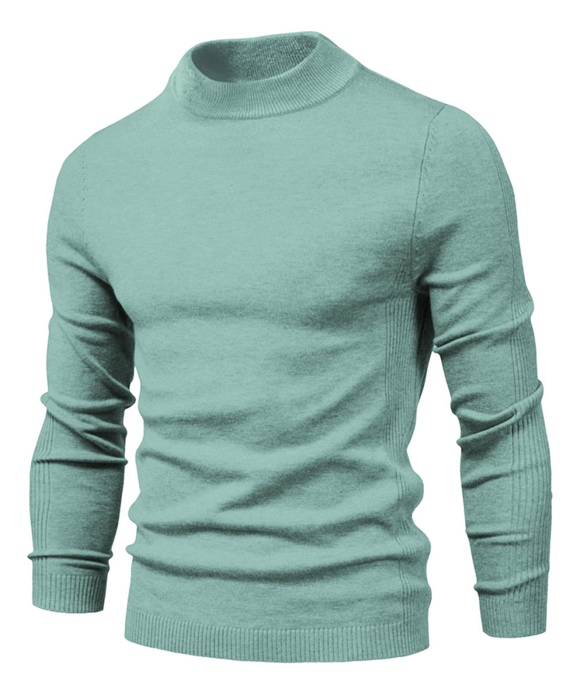 Men's Knit Pullover Slim Fit Winter Wool Blend Stand Collar Sweater Autumn Casual Long Sleeve Shirts Warm Knitted Sweaters