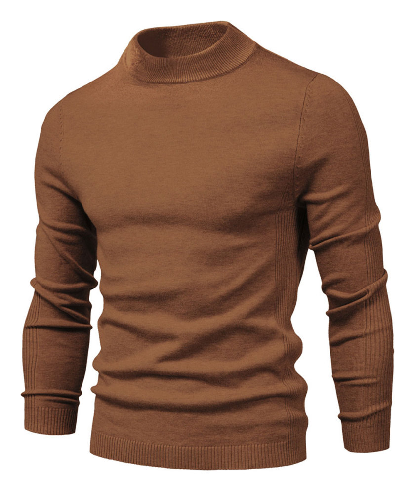 Men's Knit Pullover Slim Fit Winter Wool Blend Stand Collar Sweater Autumn Casual Long Sleeve Shirts Warm Knitted Sweaters