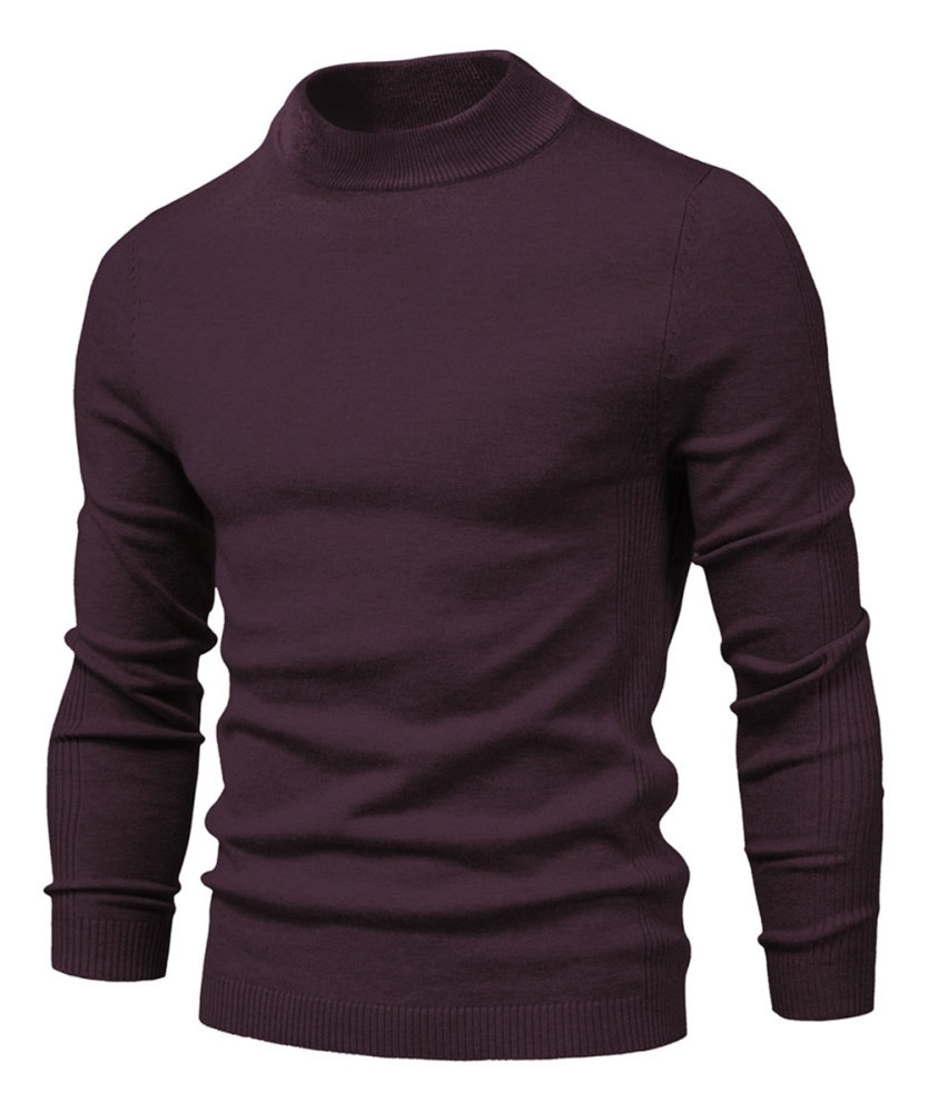 Men's Knit Pullover Slim Fit Winter Wool Blend Stand Collar Sweater Autumn Casual Long Sleeve Shirts Warm Knitted Sweaters