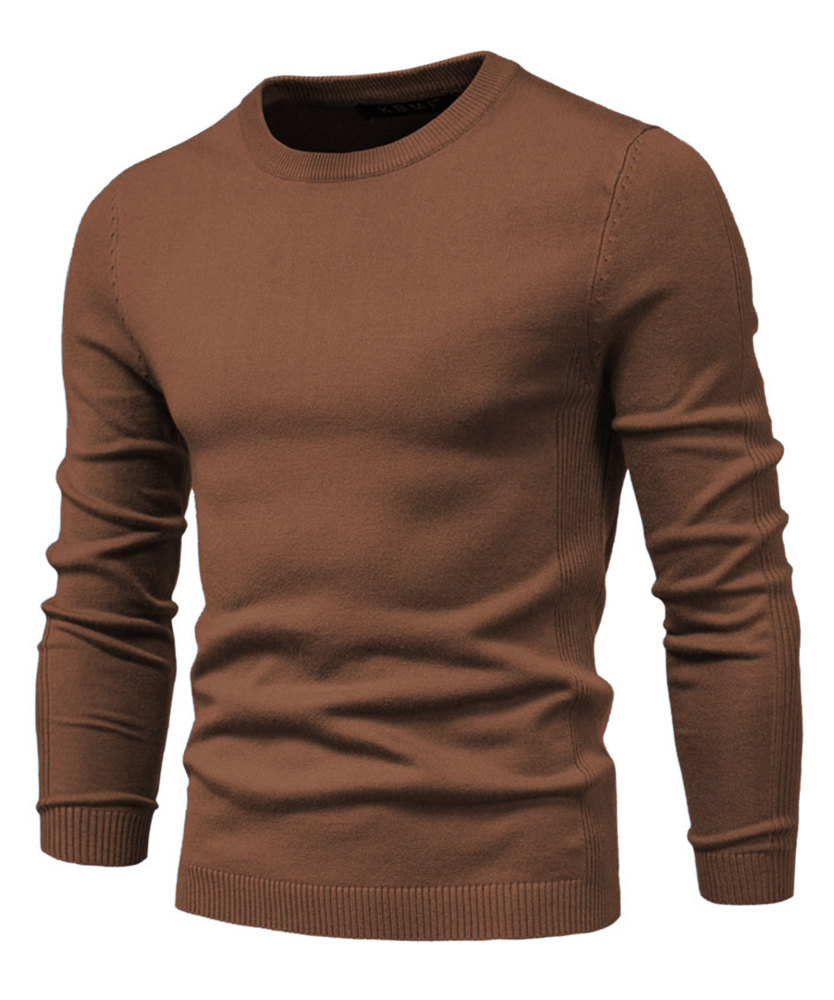 Men's Knit Pullover Slim Fit Winter Wool Blend Crew Neck Sweater Autumn Casual Long Sleeve Shirts Warm Knitted Sweaters