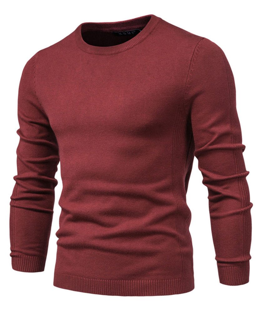 Men's Knit Pullover Slim Fit Winter Wool Blend Crew Neck Sweater Autumn Casual Long Sleeve Shirts Warm Knitted Sweaters