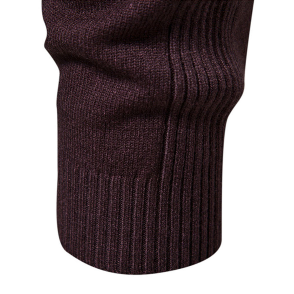 Men's Knit Pullover Slim Fit Winter Wool Blend Stand Collar Sweater Autumn Casual Long Sleeve Shirts Warm Knitted Sweaters