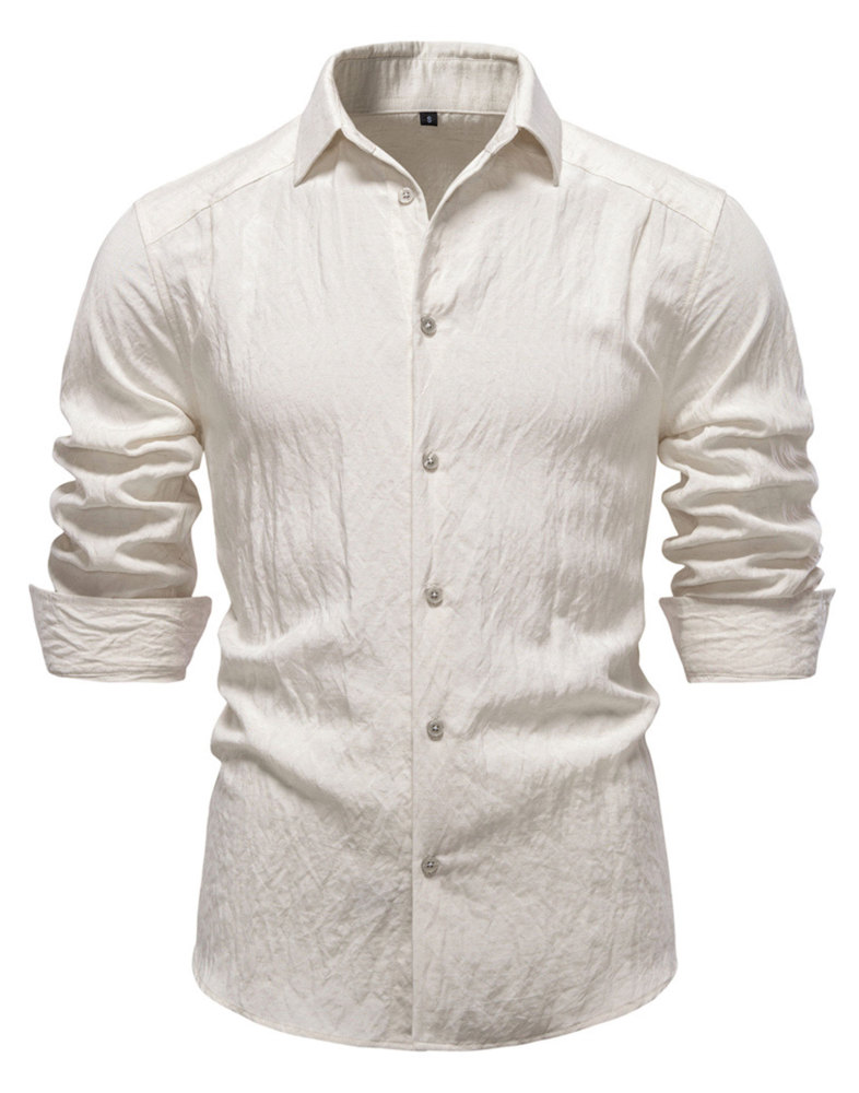 Mens Button Down Shirts Long Sleeve Bussiness Casual Shirt Solid Lightweight Tops Regular Fit