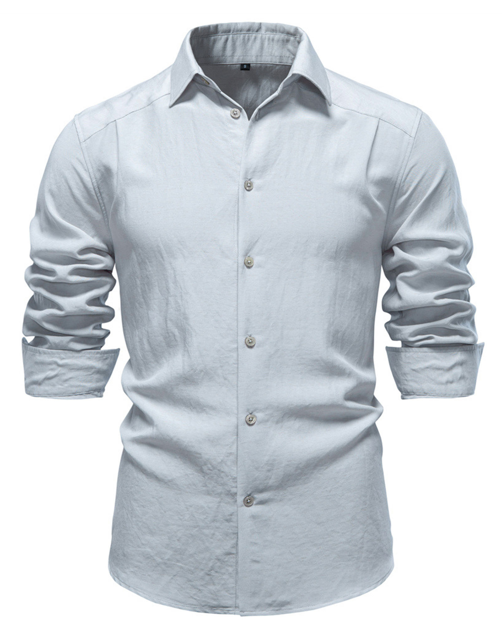 Mens Button Down Shirts Long Sleeve Bussiness Casual Shirt Solid Lightweight Tops Regular Fit