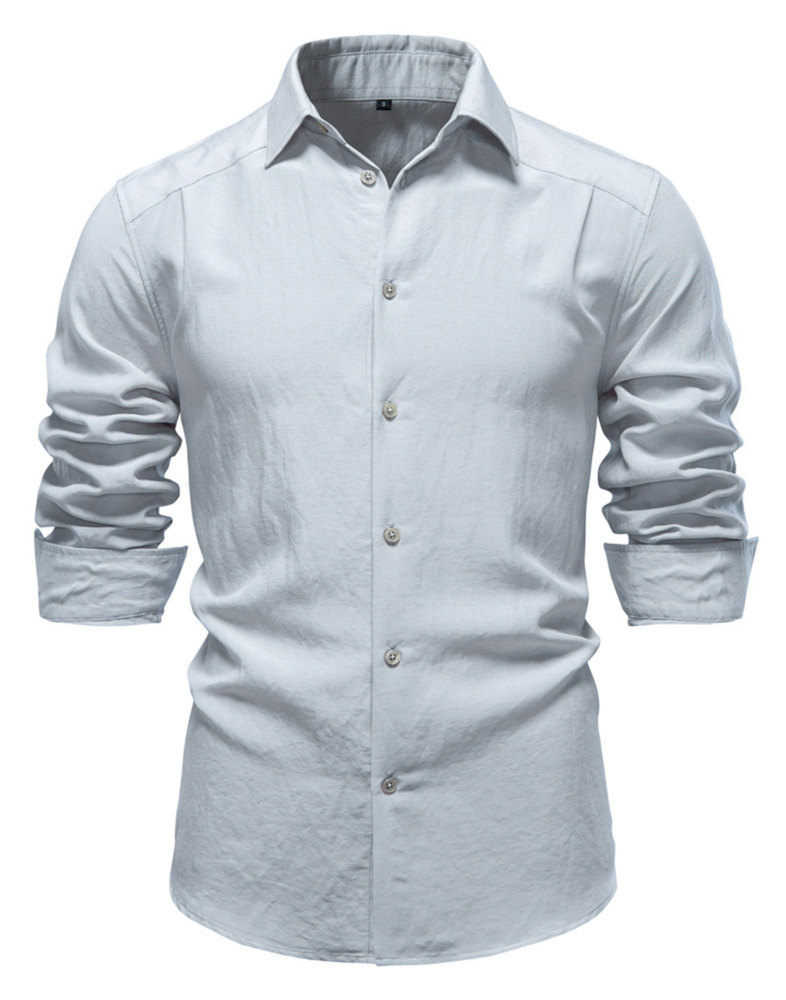 Mens Button Down Shirts Long Sleeve Bussiness Casual Shirt Solid Lightweight Tops Regular Fit