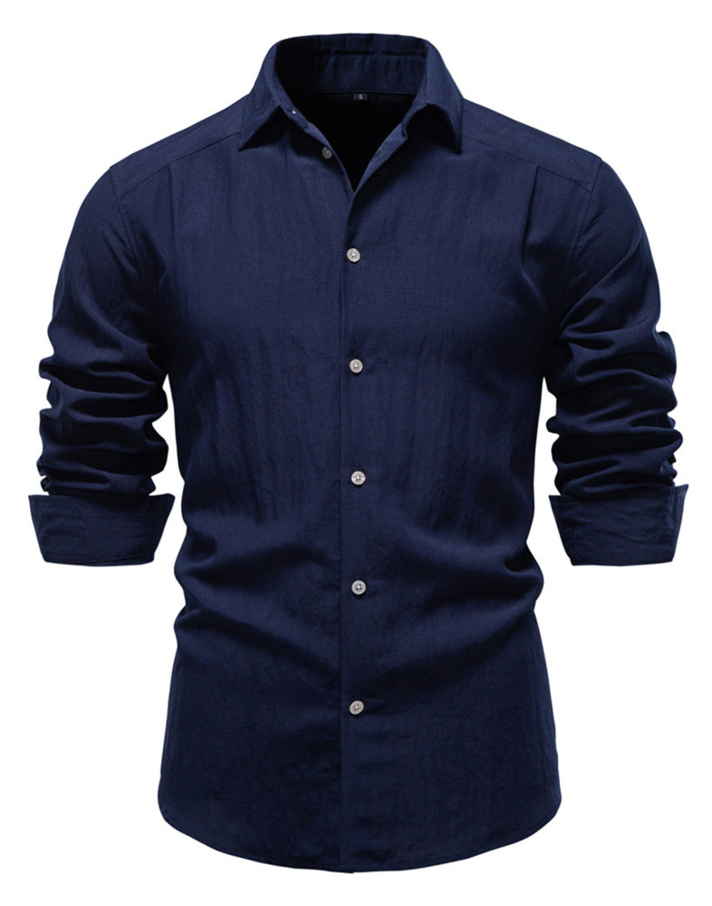 Mens Button Down Shirts Long Sleeve Bussiness Casual Shirt Solid Lightweight Tops Regular Fit