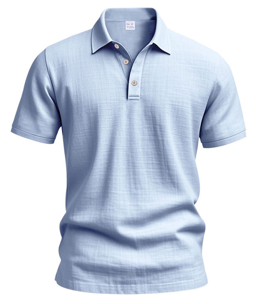 Mens Linen Polo Shirts Short Sleeve Button T-Shirts Summer Casual Tshirts Lightweight Golf Tee Shirt Beach Tops