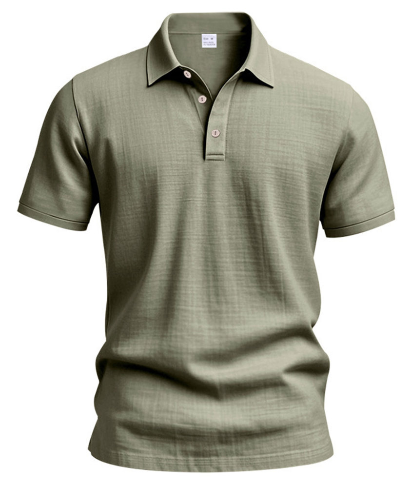 Mens Linen Polo Shirts Short Sleeve Button T-Shirts Summer Casual Tshirts Lightweight Golf Tee Shirt Beach Tops
