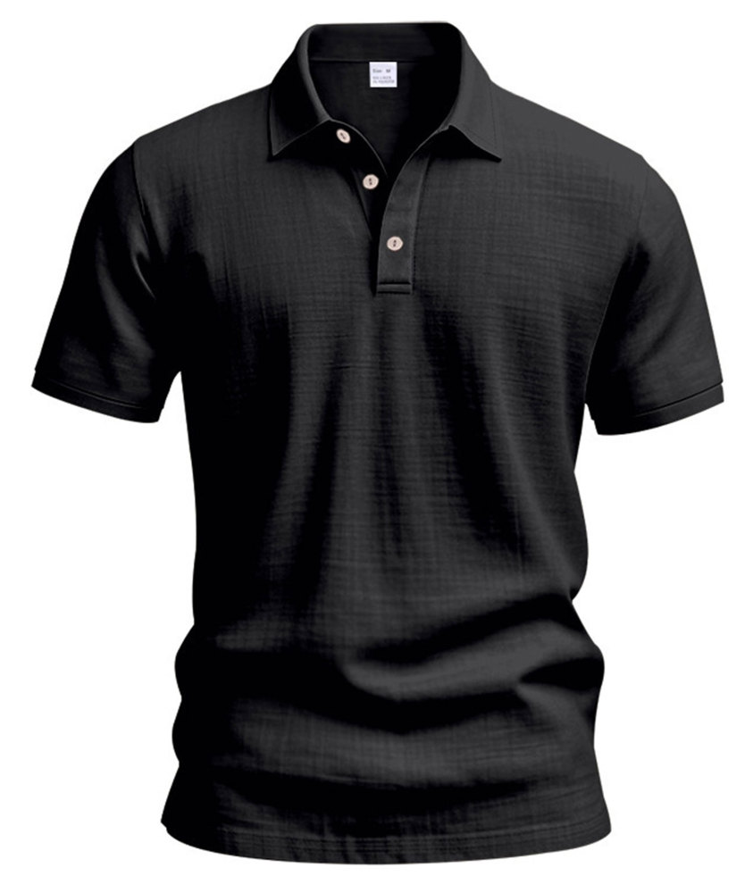 Mens Linen Polo Shirts Short Sleeve Button T-Shirts Summer Casual Tshirts Lightweight Golf Tee Shirt Beach Tops